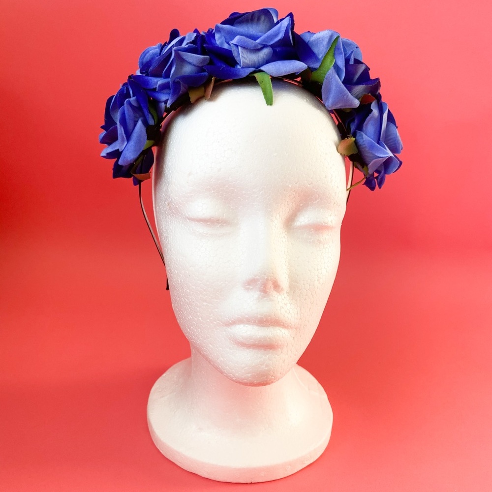 Blue Roses Headband - Picture 4 of 8